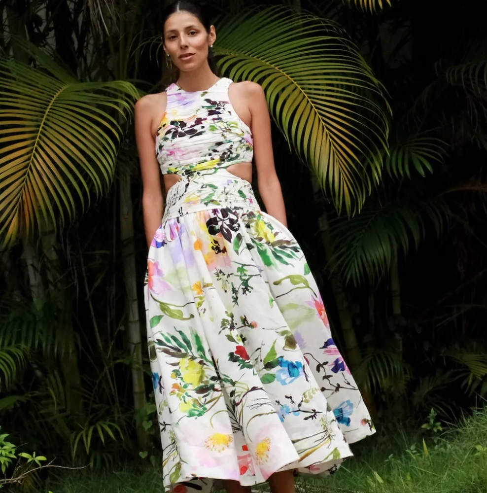 Aje Yellow and Green Halter Sundress